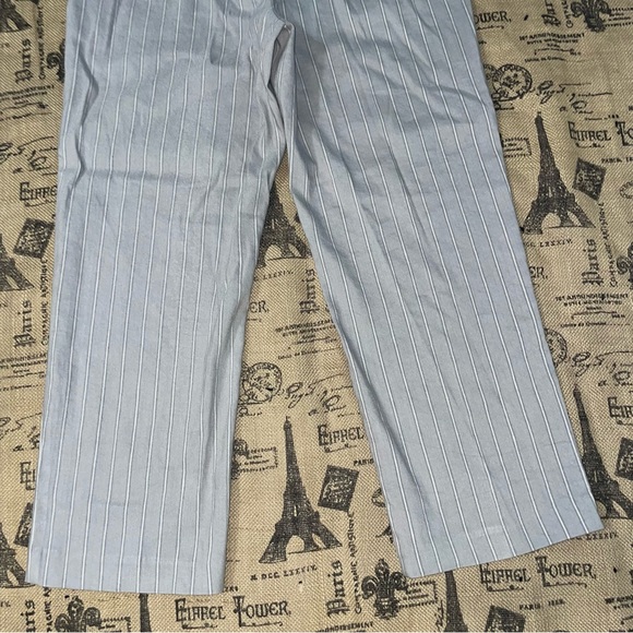 J.Jill NWT! Linen Stretch Gray/White Straight Leg Crop Pant Size 10 - Picture 12 of 14